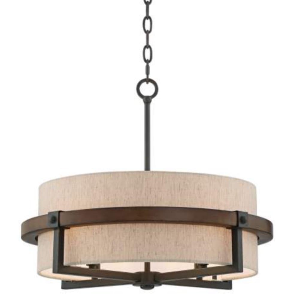 Wood Craftsman Drum Chandelier - HER Home Design Boutique